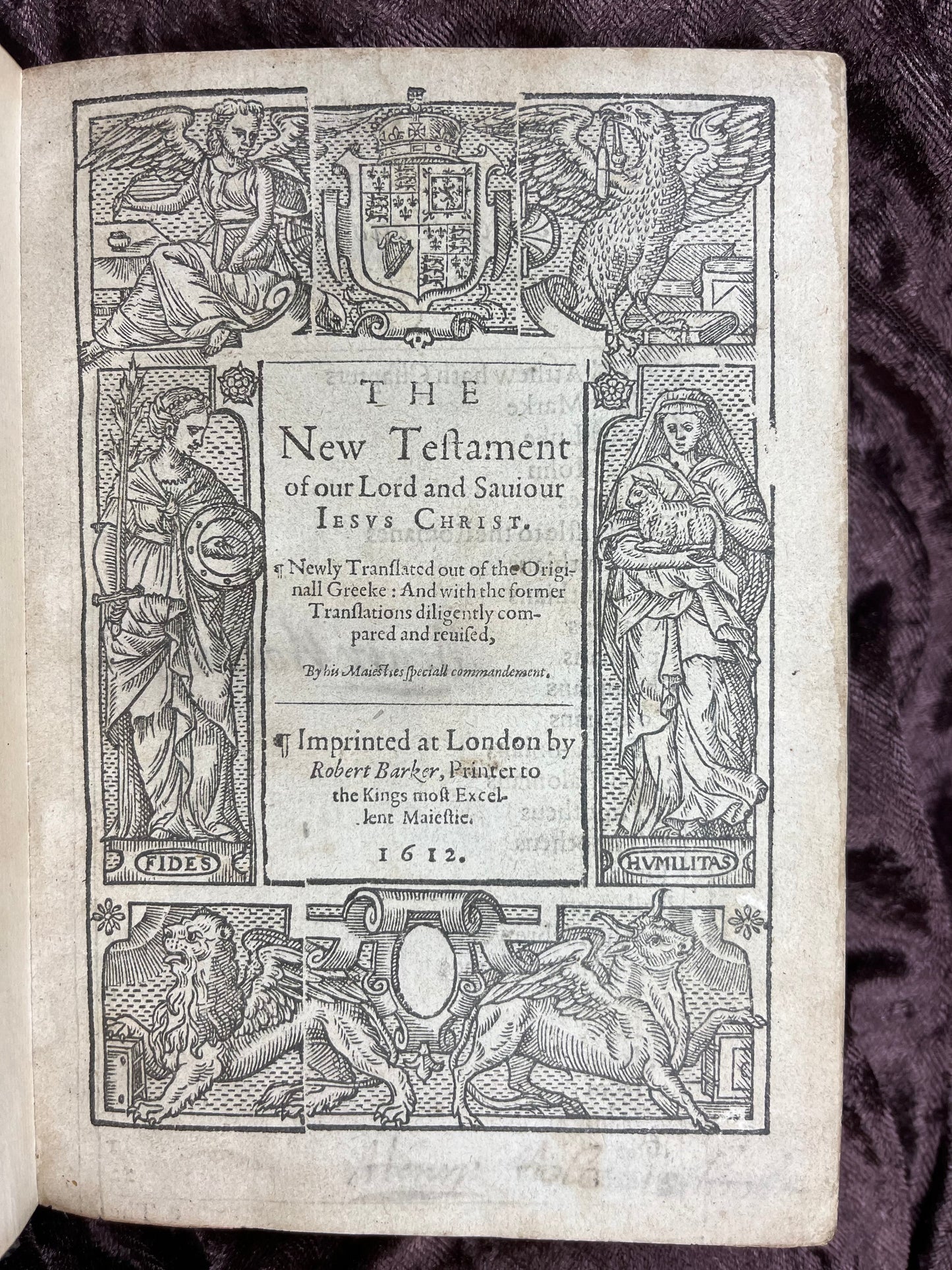 1612 Quarto Fine First Edition King James New Testament With Scottish Provenance E.T. Rare Books