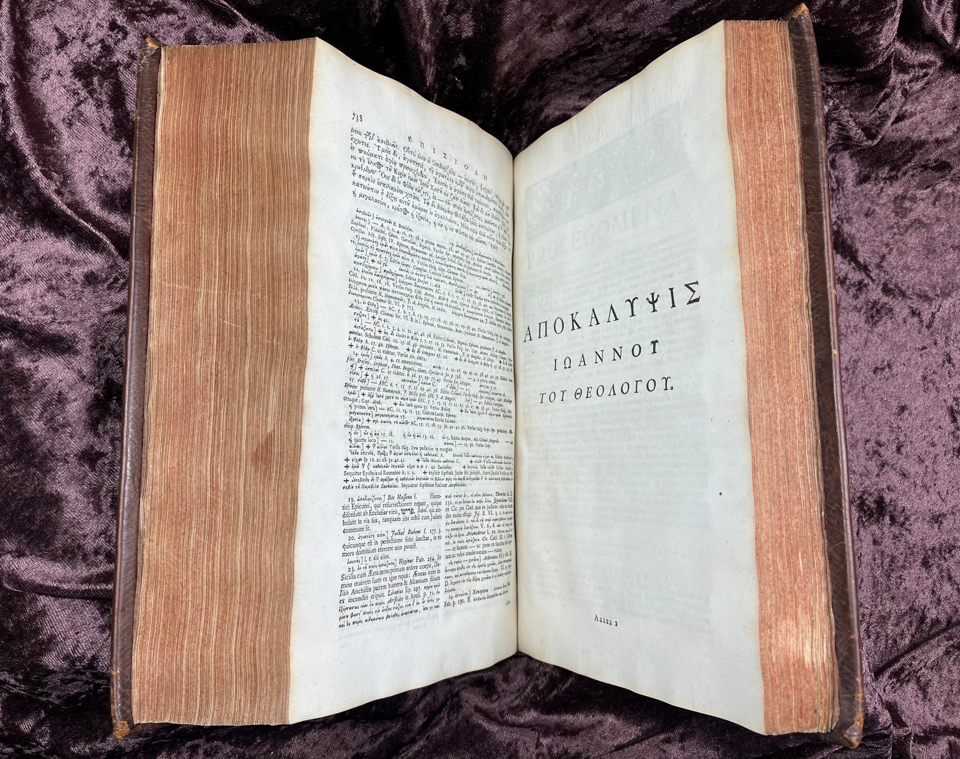 1752 Folio First Edition Greek New Testament With Robert Estiennes Text, Wettsteins Criticism, and a Syriac Version of Saint Clements Epistles E.T. Rare Books
