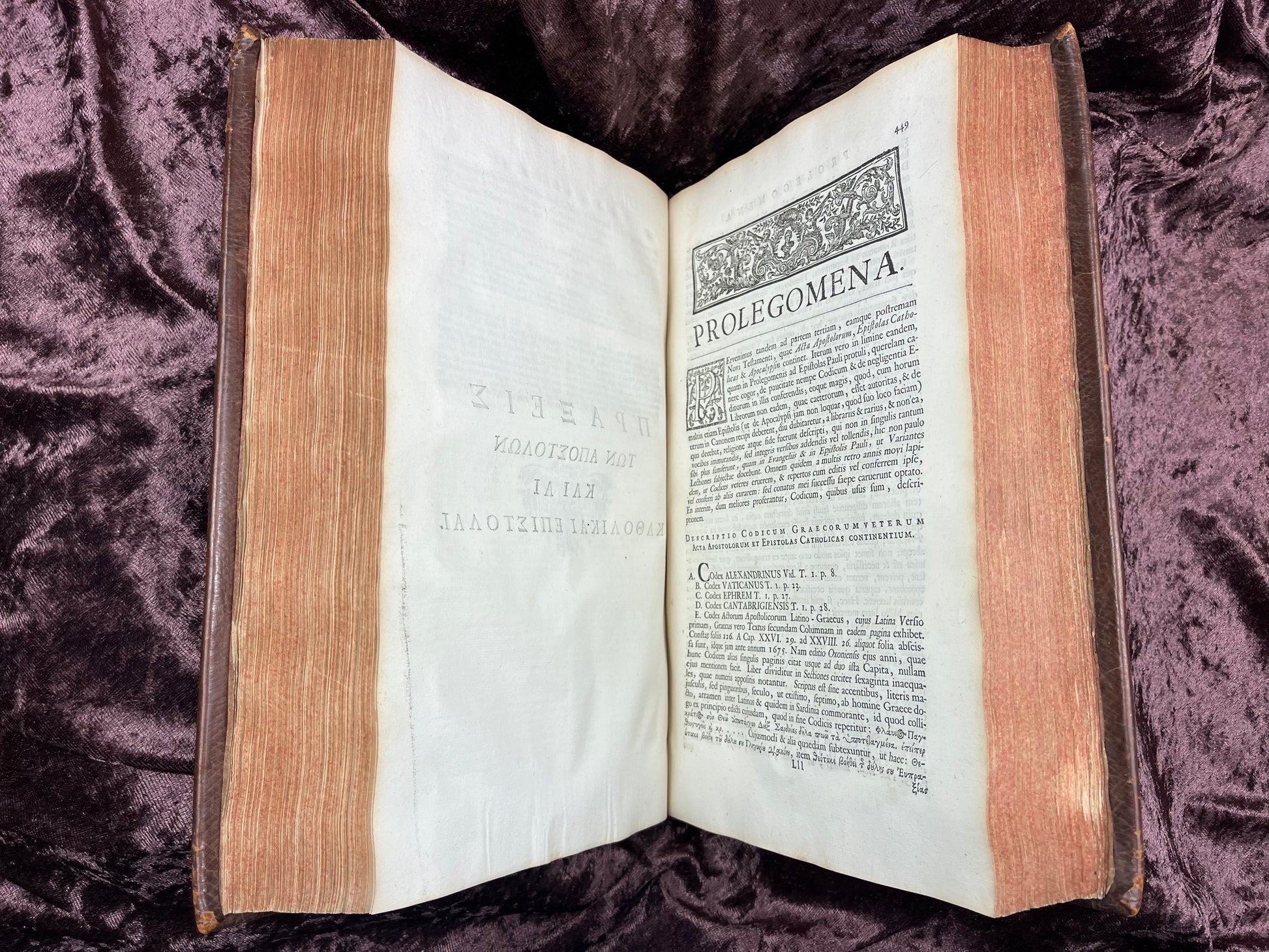 1752 Folio First Edition Greek New Testament With Robert Estiennes Text, Wettsteins Criticism, and a Syriac Version of Saint Clements Epistles E.T. Rare Books