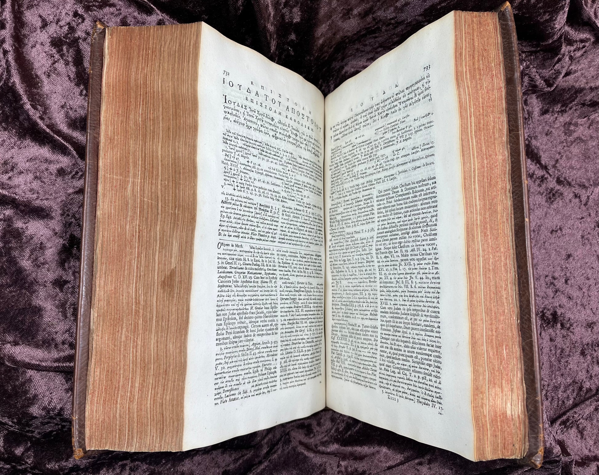 1752 Folio First Edition Greek New Testament With Robert Estiennes Text, Wettsteins Criticism, and a Syriac Version of Saint Clements Epistles E.T. Rare Books