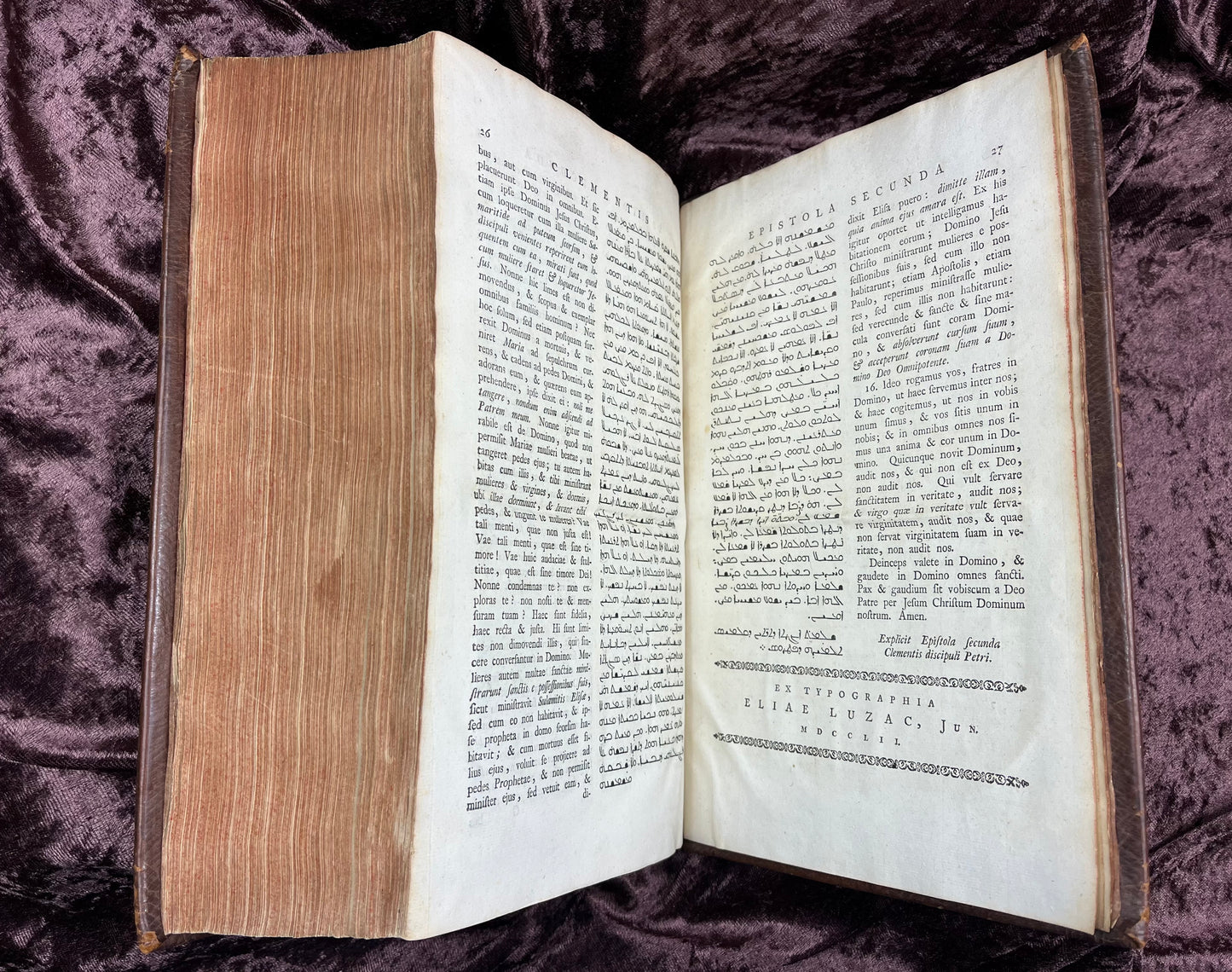 1752 Folio First Edition Greek New Testament With Robert Estiennes Text, Wettsteins Criticism, and a Syriac Version of Saint Clements Epistles E.T. Rare Books