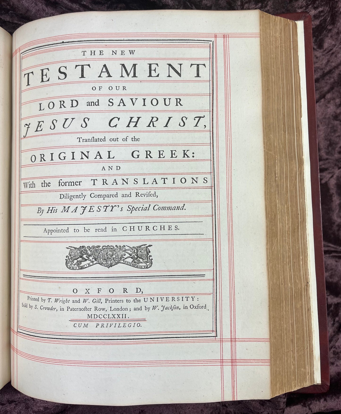 1772 Large Quarto First Edition Second Issue King James Bible Edited By Benjamin Blayney E.T. Rare Books