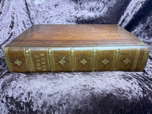 1751 Folio First Edition King James Bible Printed By Thomas Baskett-Bound With 16 Extra Illustrations And Was Once Owned By George Barclay Of Burford Lodge