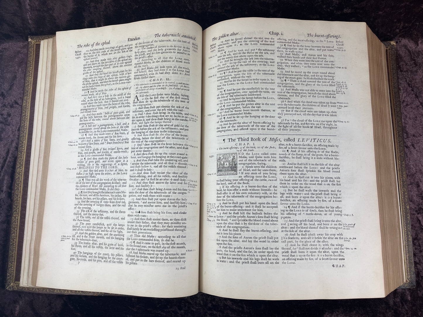 1751 Folio First Edition King James Bible Printed By Thomas Baskett-Bound With 16 Extra Illustrations And Was Once Owned By George Barclay Of Burford Lodge