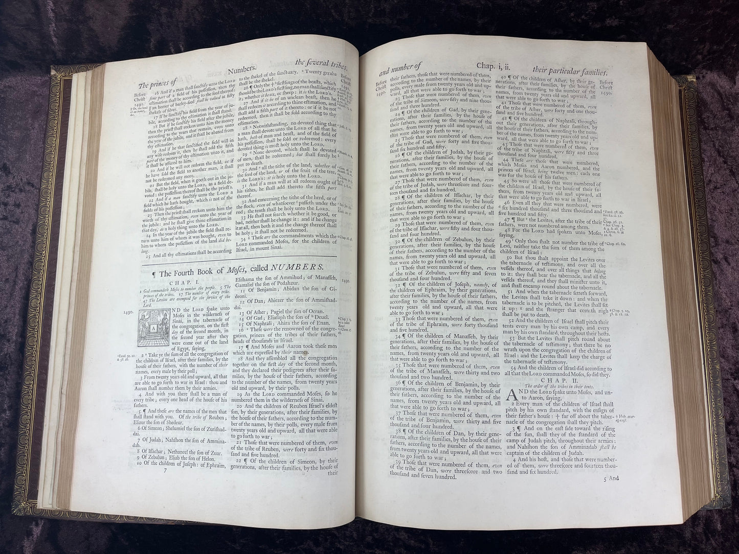 1751 Folio First Edition King James Bible Printed By Thomas Baskett-Bound With 16 Extra Illustrations And Was Once Owned By George Barclay Of Burford Lodge