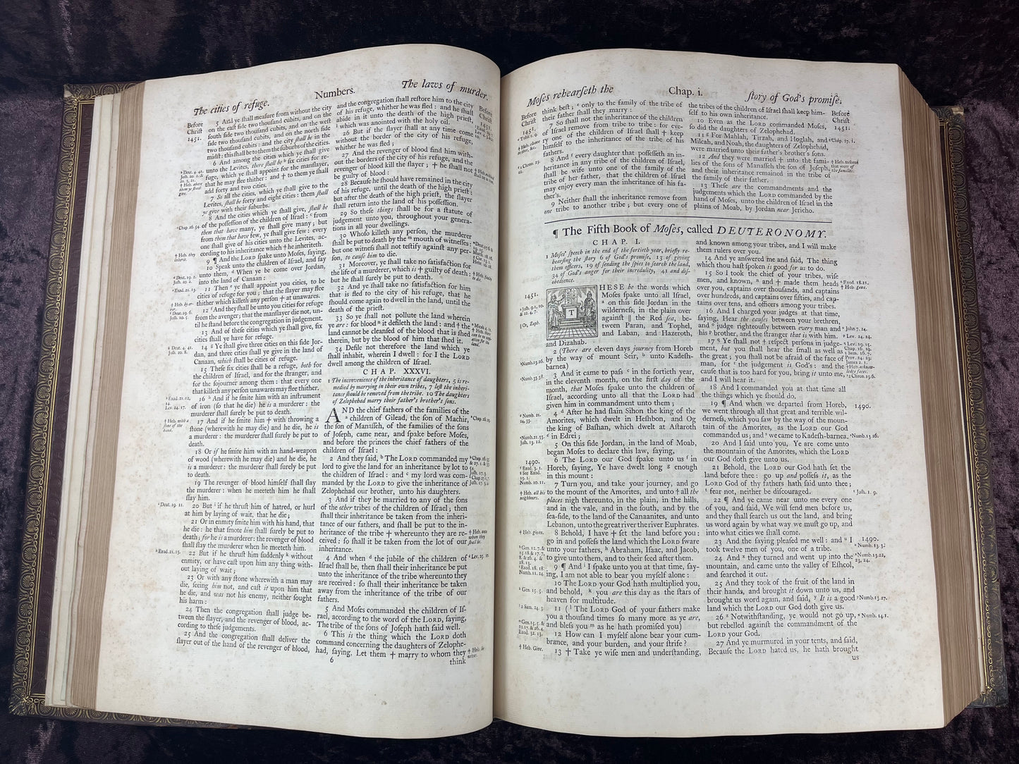 1751 Folio First Edition King James Bible Printed By Thomas Baskett-Bound With 16 Extra Illustrations And Was Once Owned By George Barclay Of Burford Lodge
