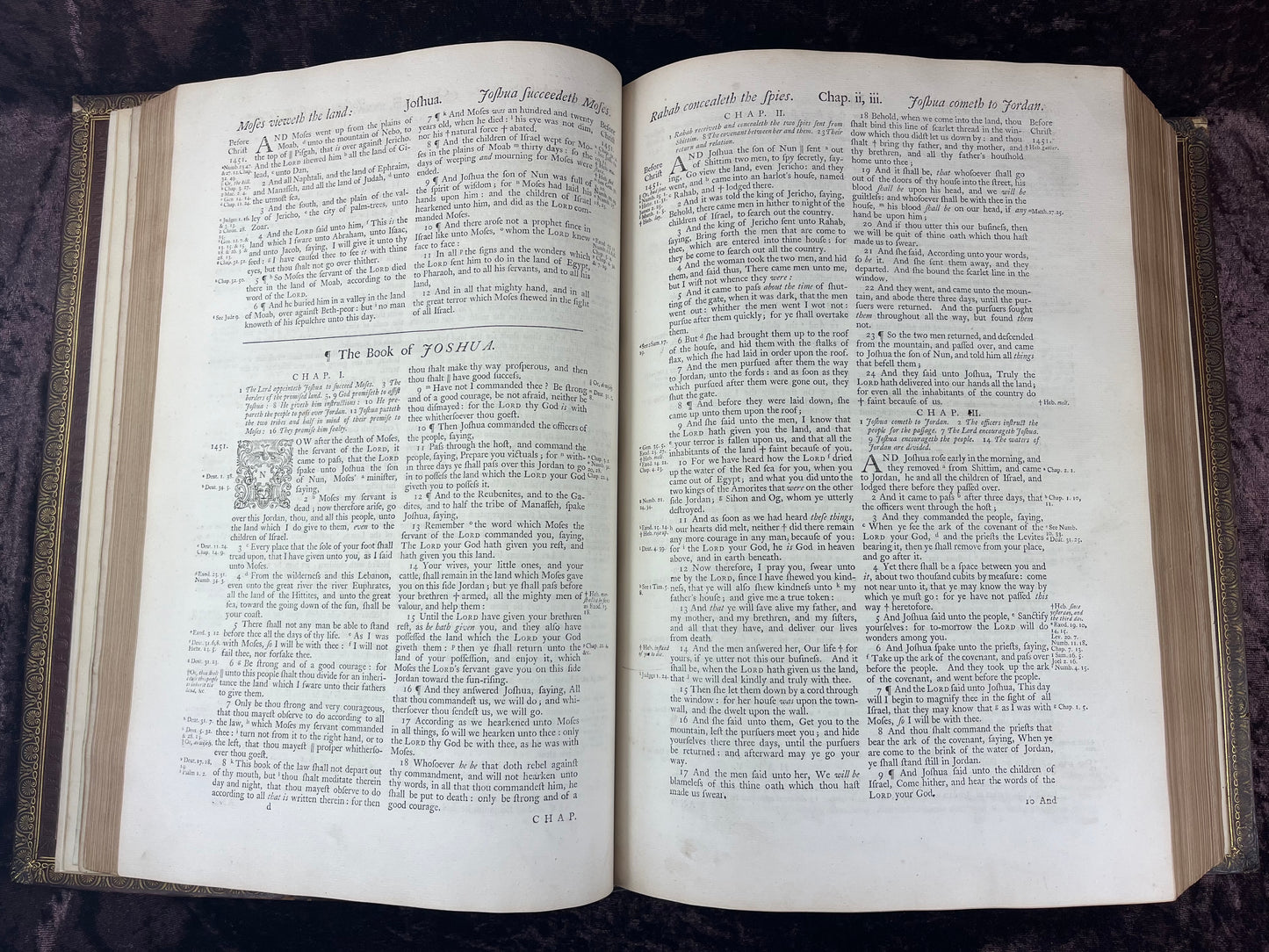 1751 Folio First Edition King James Bible Printed By Thomas Baskett-Bound With 16 Extra Illustrations And Was Once Owned By George Barclay Of Burford Lodge