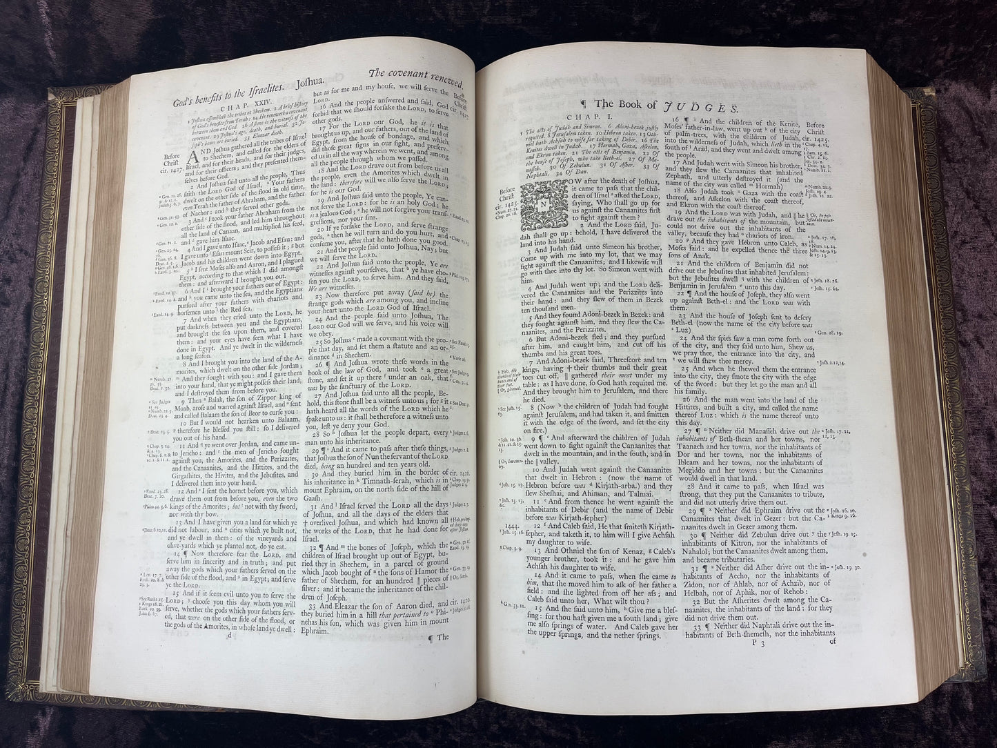 1751 Folio First Edition King James Bible Printed By Thomas Baskett-Bound With 16 Extra Illustrations And Was Once Owned By George Barclay Of Burford Lodge