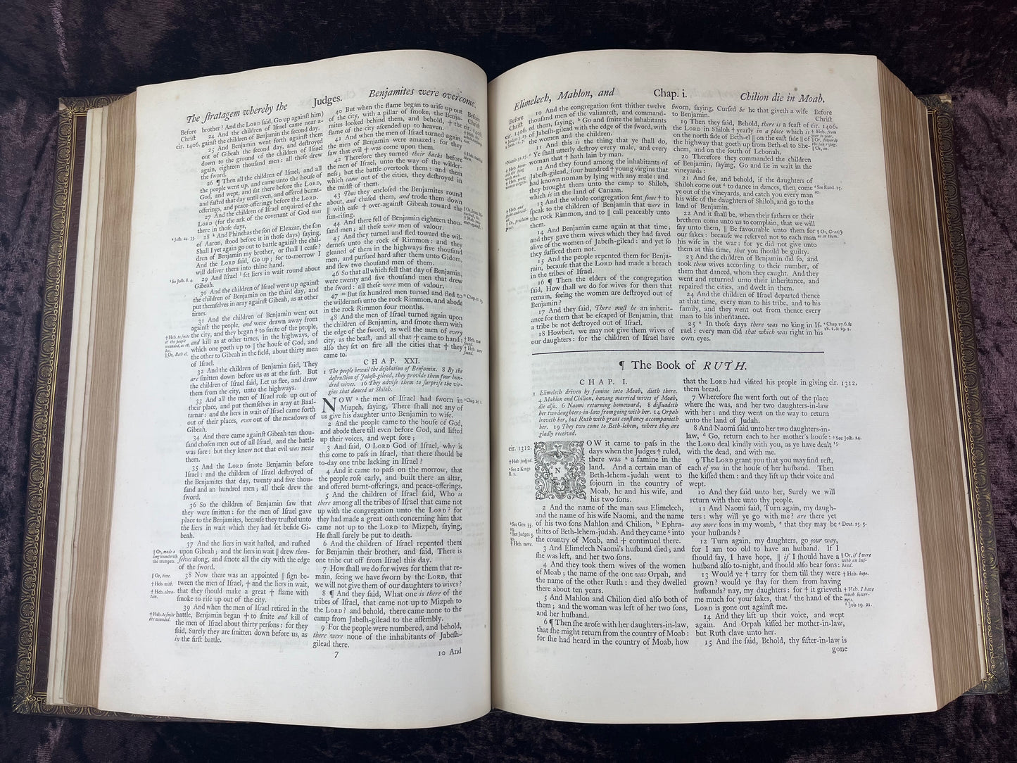1751 Folio First Edition King James Bible Printed By Thomas Baskett-Bound With 16 Extra Illustrations And Was Once Owned By George Barclay Of Burford Lodge