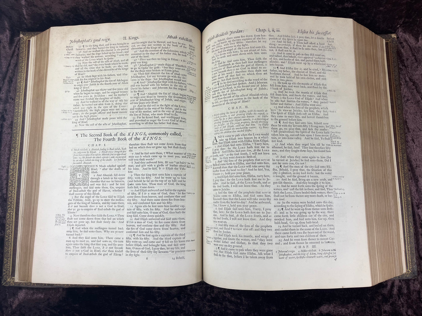 1751 Folio First Edition King James Bible Printed By Thomas Baskett-Bound With 16 Extra Illustrations And Was Once Owned By George Barclay Of Burford Lodge