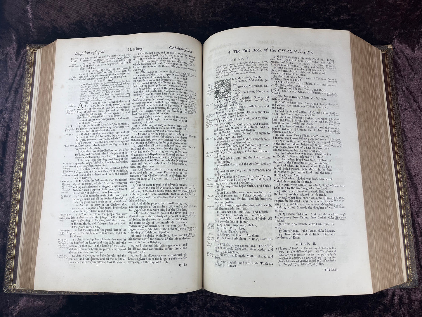 1751 Folio First Edition King James Bible Printed By Thomas Baskett-Bound With 16 Extra Illustrations And Was Once Owned By George Barclay Of Burford Lodge