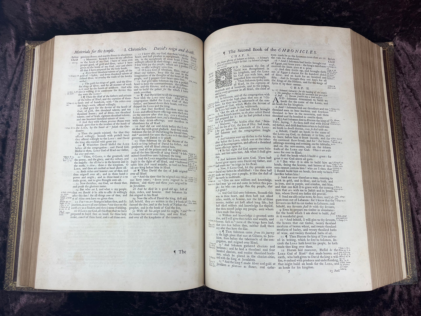 1751 Folio First Edition King James Bible Printed By Thomas Baskett-Bound With 16 Extra Illustrations And Was Once Owned By George Barclay Of Burford Lodge
