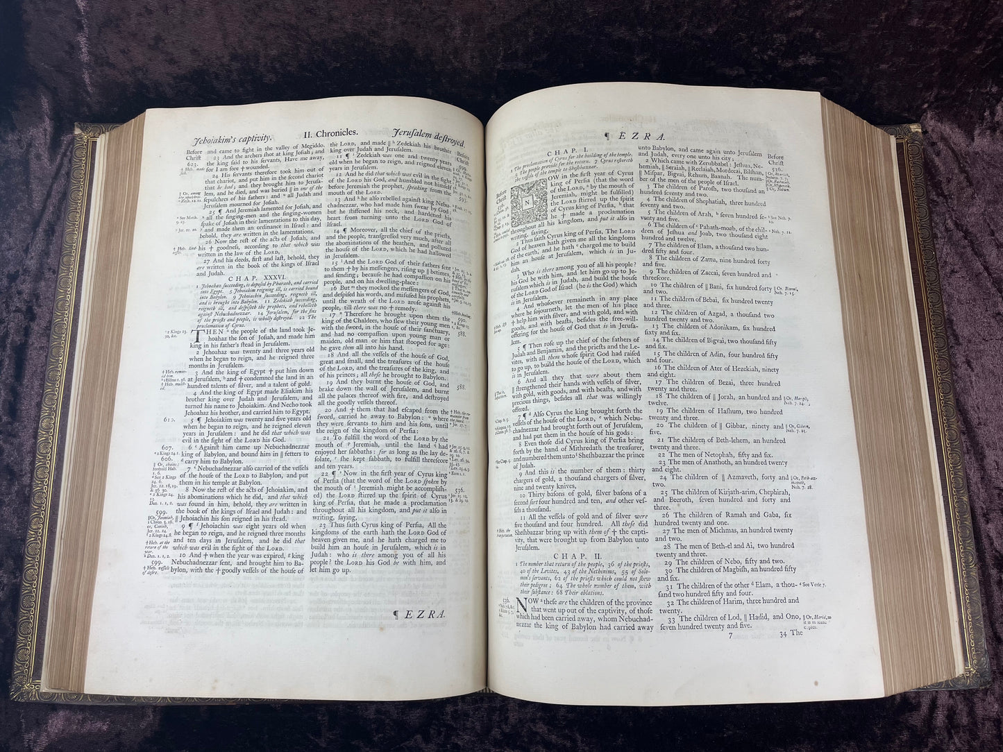 1751 Folio First Edition King James Bible Printed By Thomas Baskett-Bound With 16 Extra Illustrations And Was Once Owned By George Barclay Of Burford Lodge