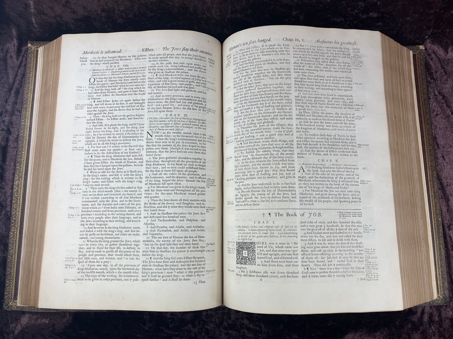1751 Folio First Edition King James Bible Printed By Thomas Baskett-Bound With 16 Extra Illustrations And Was Once Owned By George Barclay Of Burford Lodge