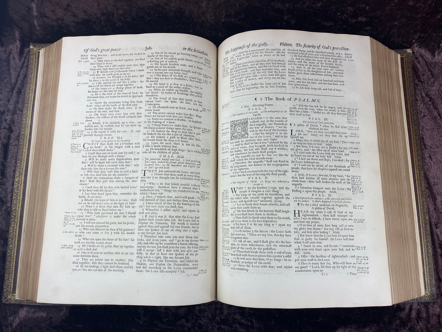 1751 Folio First Edition King James Bible Printed By Thomas Baskett-Bound With 16 Extra Illustrations And Was Once Owned By George Barclay Of Burford Lodge