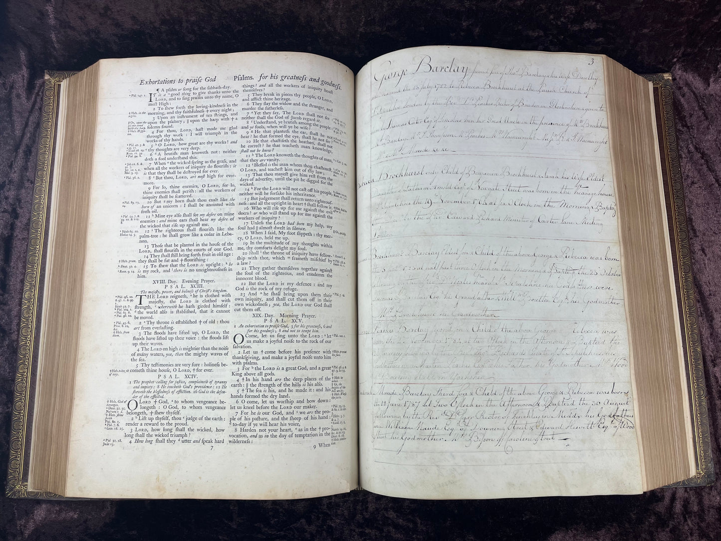 1751 Folio First Edition King James Bible Printed By Thomas Baskett-Bound With 16 Extra Illustrations And Was Once Owned By George Barclay Of Burford Lodge