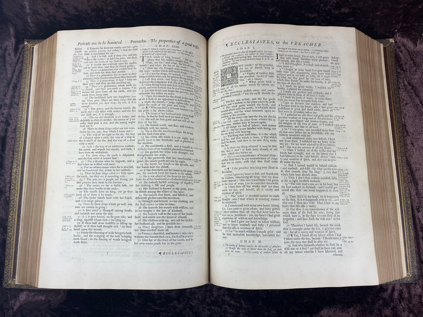 1751 Folio First Edition King James Bible Printed By Thomas Baskett-Bound With 16 Extra Illustrations And Was Once Owned By George Barclay Of Burford Lodge