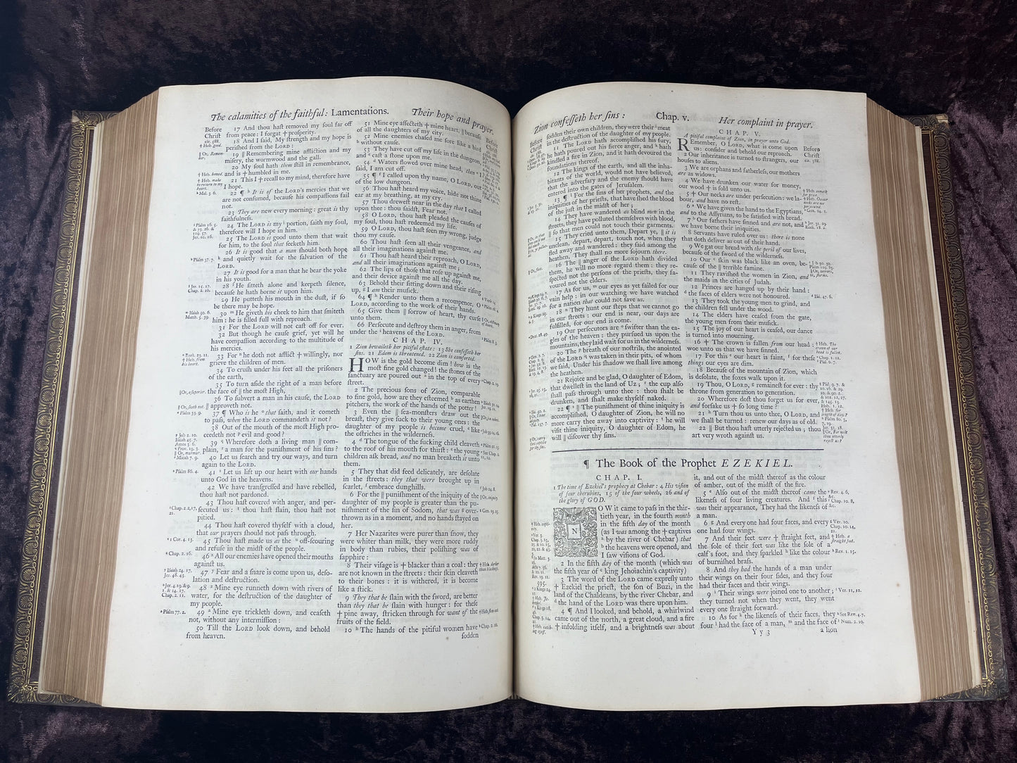 1751 Folio First Edition King James Bible Printed By Thomas Baskett-Bound With 16 Extra Illustrations And Was Once Owned By George Barclay Of Burford Lodge