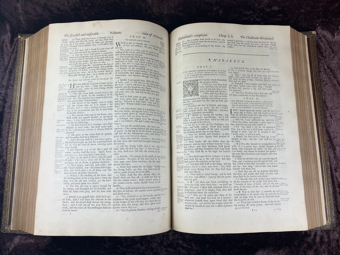 1751 Folio First Edition King James Bible Printed By Thomas Baskett-Bound With 16 Extra Illustrations And Was Once Owned By George Barclay Of Burford Lodge