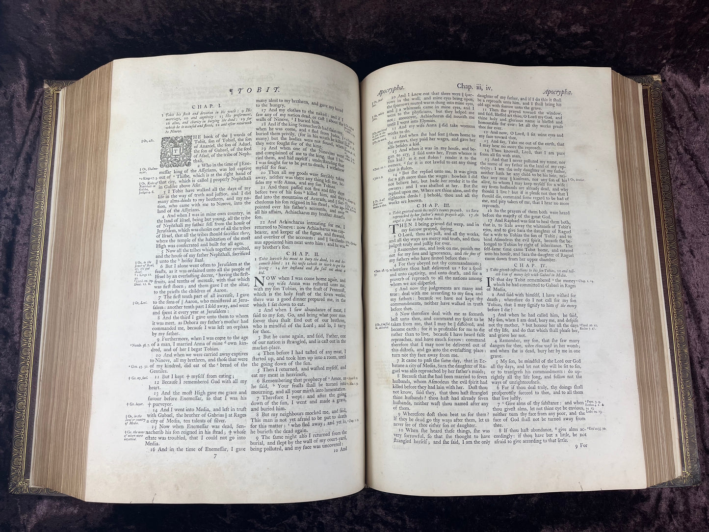 1751 Folio First Edition King James Bible Printed By Thomas Baskett-Bound With 16 Extra Illustrations And Was Once Owned By George Barclay Of Burford Lodge