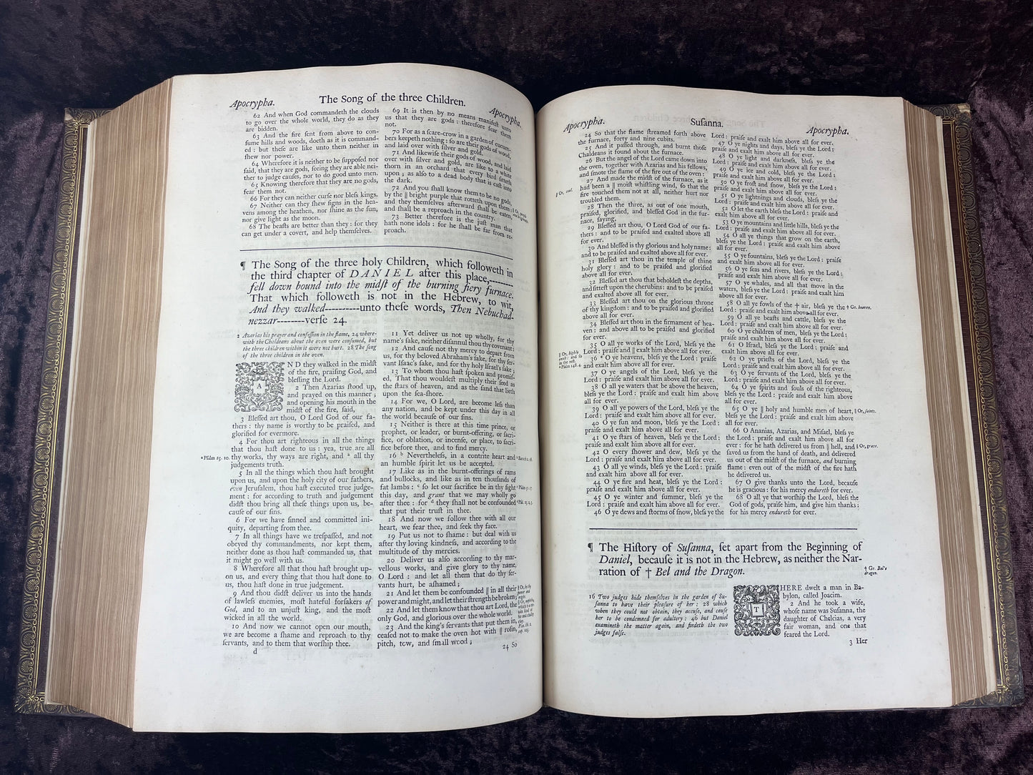 1751 Folio First Edition King James Bible Printed By Thomas Baskett-Bound With 16 Extra Illustrations And Was Once Owned By George Barclay Of Burford Lodge