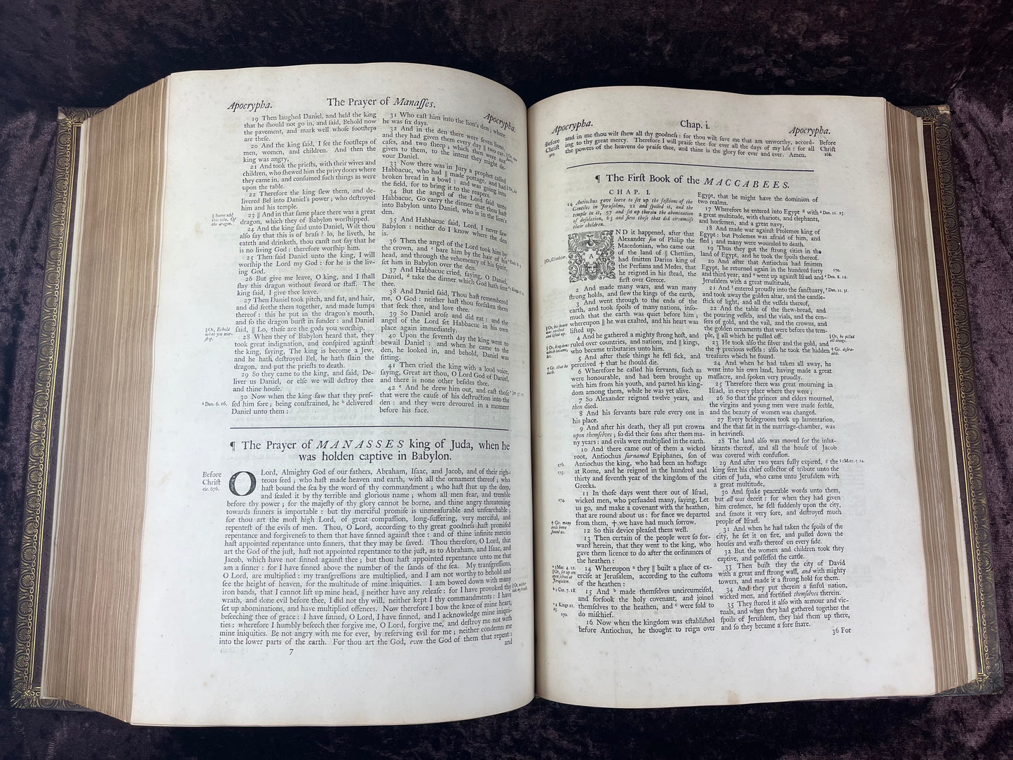 1751 Folio First Edition King James Bible Printed By Thomas Baskett-Bound With 16 Extra Illustrations And Was Once Owned By George Barclay Of Burford Lodge