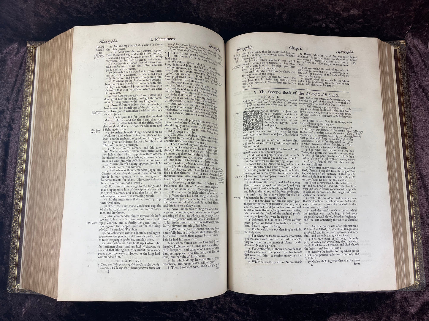 1751 Folio First Edition King James Bible Printed By Thomas Baskett-Bound With 16 Extra Illustrations And Was Once Owned By George Barclay Of Burford Lodge