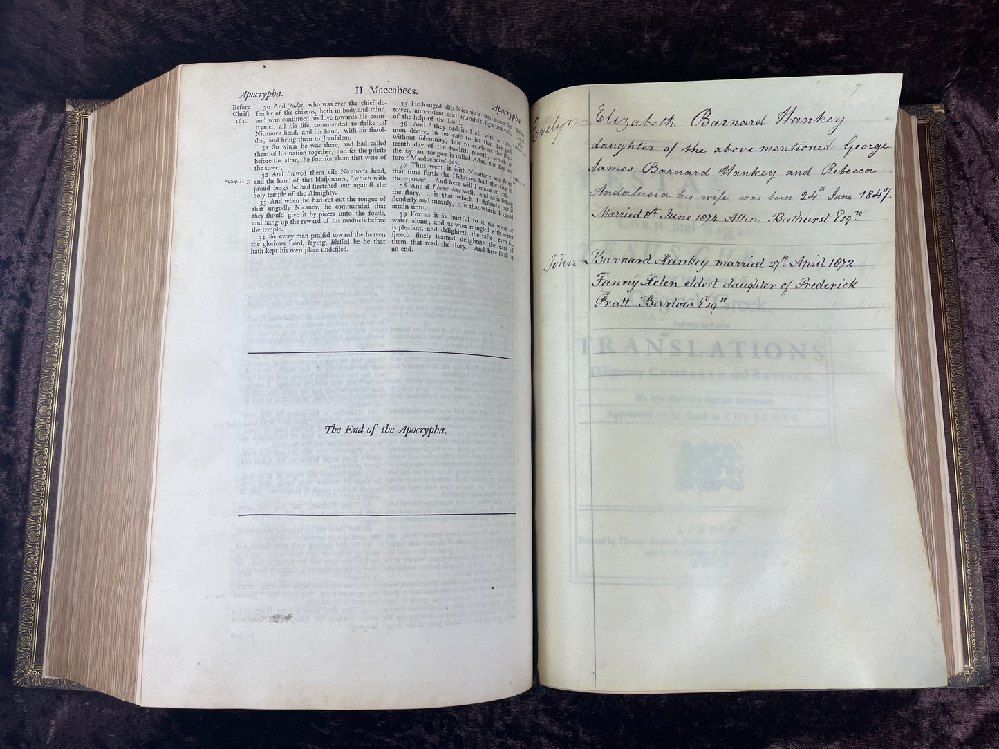 1751 Folio First Edition King James Bible Printed By Thomas Baskett-Bound With 16 Extra Illustrations And Was Once Owned By George Barclay Of Burford Lodge