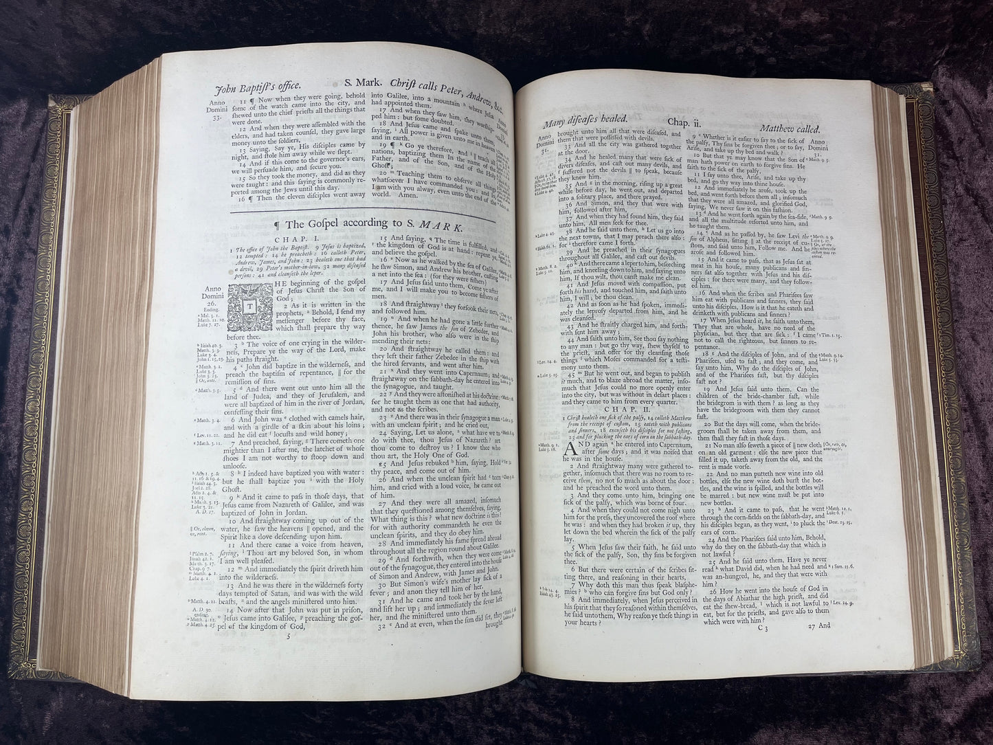 1751 Folio First Edition King James Bible Printed By Thomas Baskett-Bound With 16 Extra Illustrations And Was Once Owned By George Barclay Of Burford Lodge
