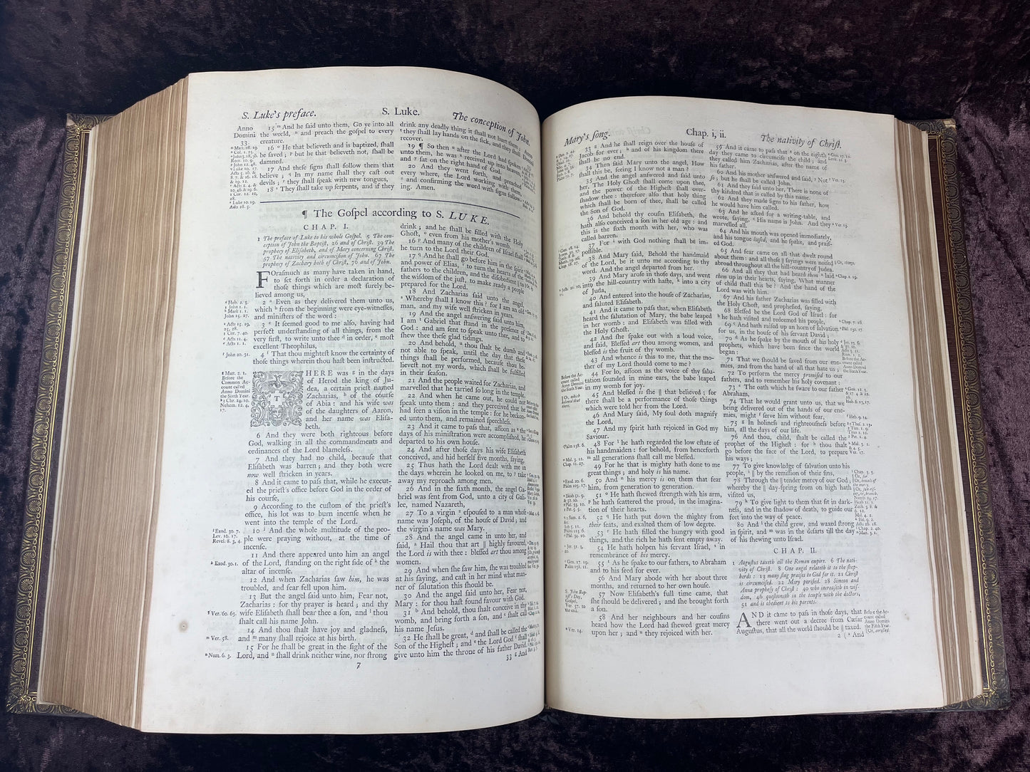 1751 Folio First Edition King James Bible Printed By Thomas Baskett-Bound With 16 Extra Illustrations And Was Once Owned By George Barclay Of Burford Lodge
