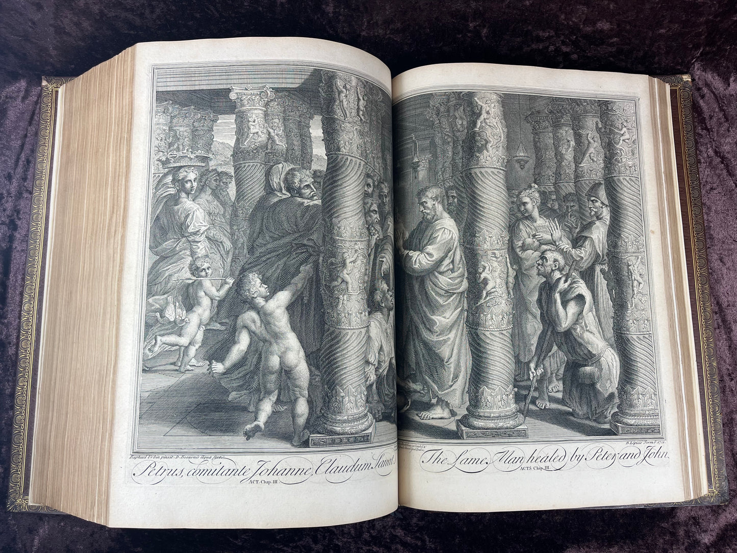 1751 Folio First Edition King James Bible Printed By Thomas Baskett-Bound With 16 Extra Illustrations And Was Once Owned By George Barclay Of Burford Lodge