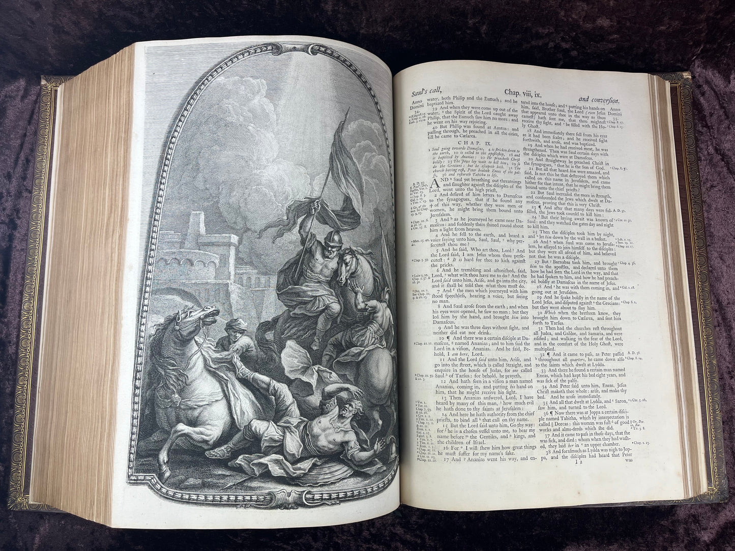 1751 Folio First Edition King James Bible Printed By Thomas Baskett-Bound With 16 Extra Illustrations And Was Once Owned By George Barclay Of Burford Lodge