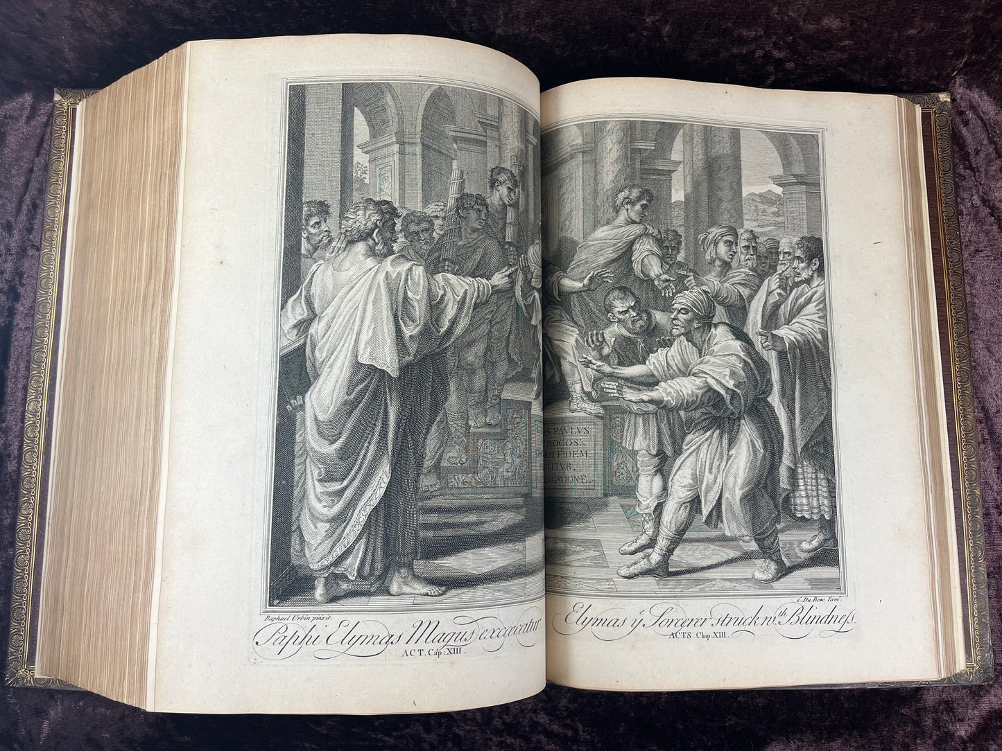 1751 Folio First Edition King James Bible Printed By Thomas Baskett-Bound With 16 Extra Illustrations And Was Once Owned By George Barclay Of Burford Lodge