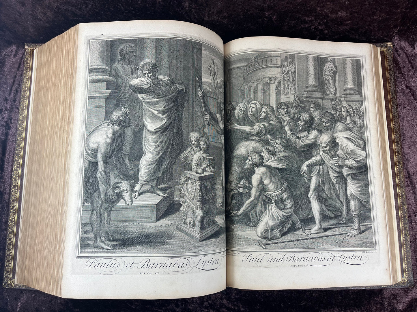 1751 Folio First Edition King James Bible Printed By Thomas Baskett-Bound With 16 Extra Illustrations And Was Once Owned By George Barclay Of Burford Lodge