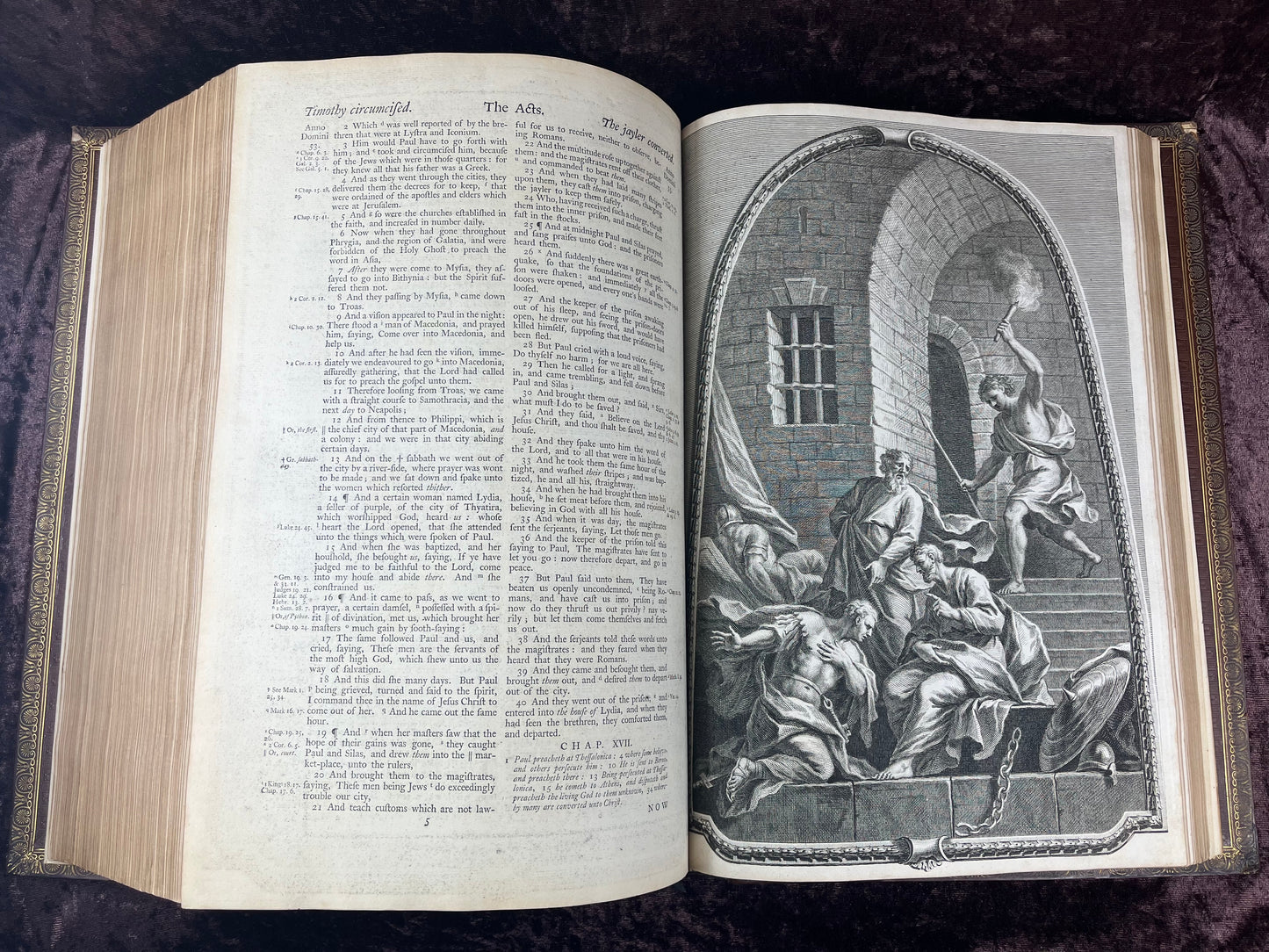 1751 Folio First Edition King James Bible Printed By Thomas Baskett-Bound With 16 Extra Illustrations And Was Once Owned By George Barclay Of Burford Lodge