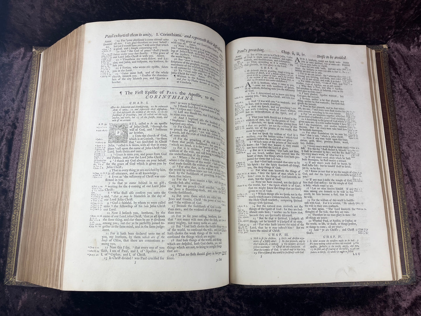 1751 Folio First Edition King James Bible Printed By Thomas Baskett-Bound With 16 Extra Illustrations And Was Once Owned By George Barclay Of Burford Lodge