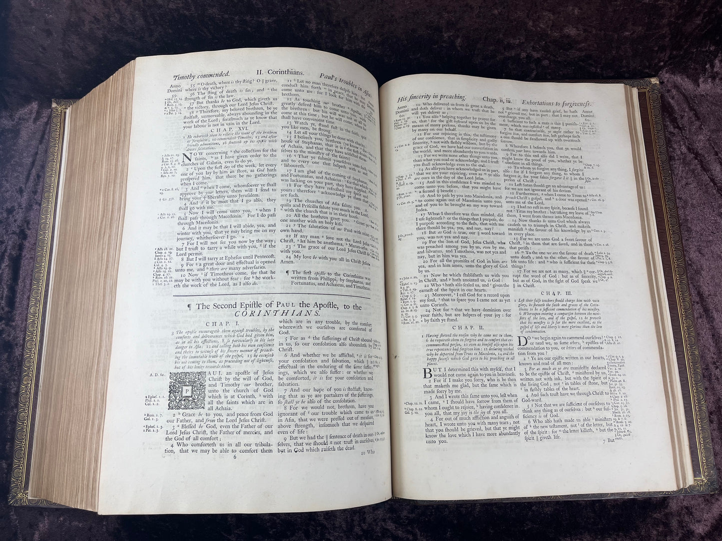 1751 Folio First Edition King James Bible Printed By Thomas Baskett-Bound With 16 Extra Illustrations And Was Once Owned By George Barclay Of Burford Lodge