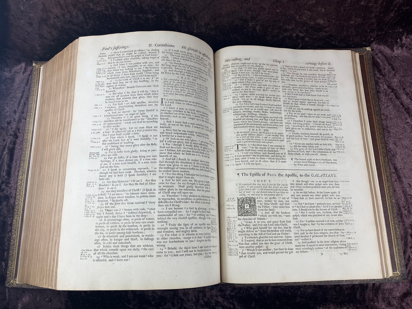 1751 Folio First Edition King James Bible Printed By Thomas Baskett-Bound With 16 Extra Illustrations And Was Once Owned By George Barclay Of Burford Lodge