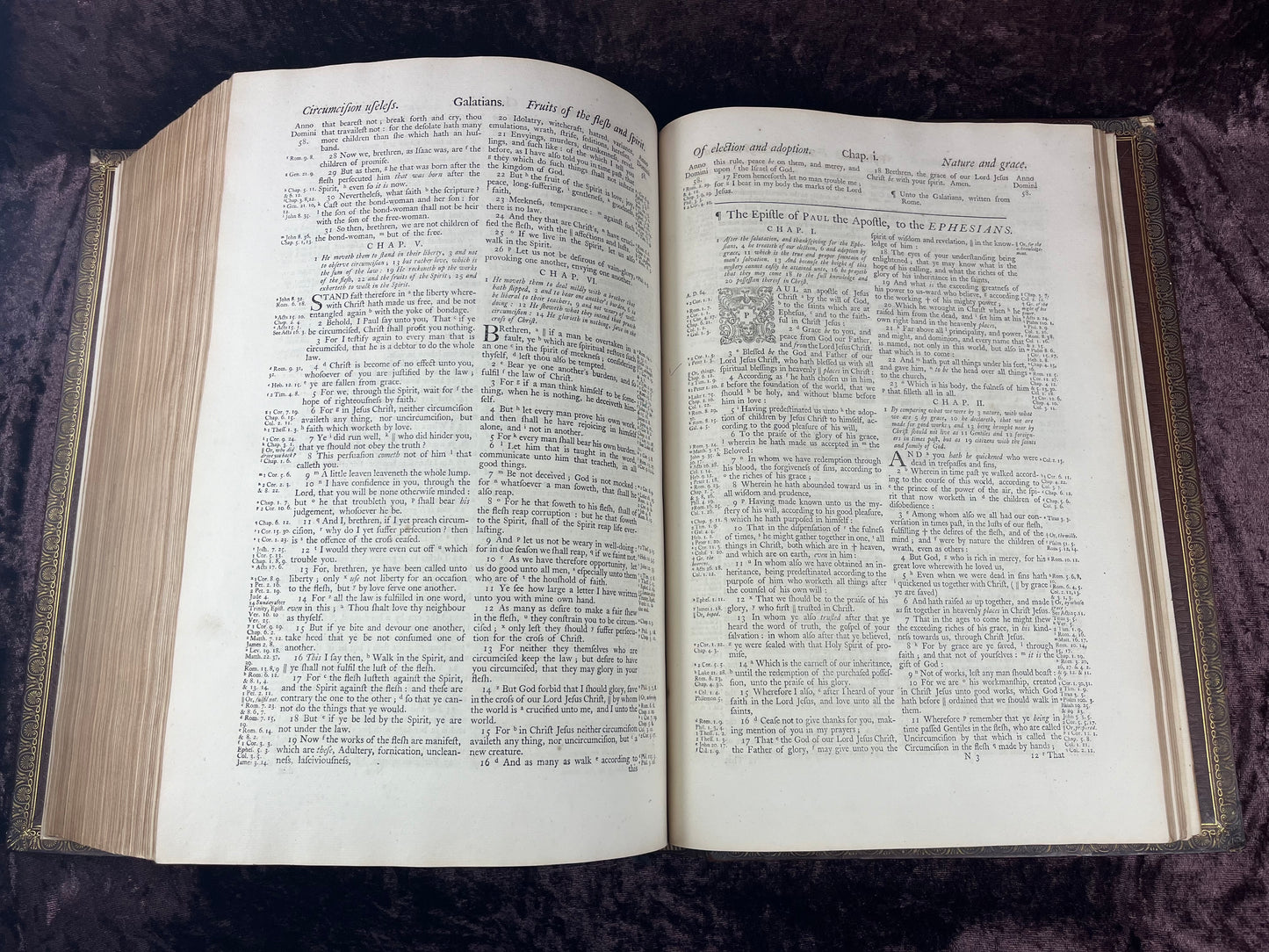 1751 Folio First Edition King James Bible Printed By Thomas Baskett-Bound With 16 Extra Illustrations And Was Once Owned By George Barclay Of Burford Lodge