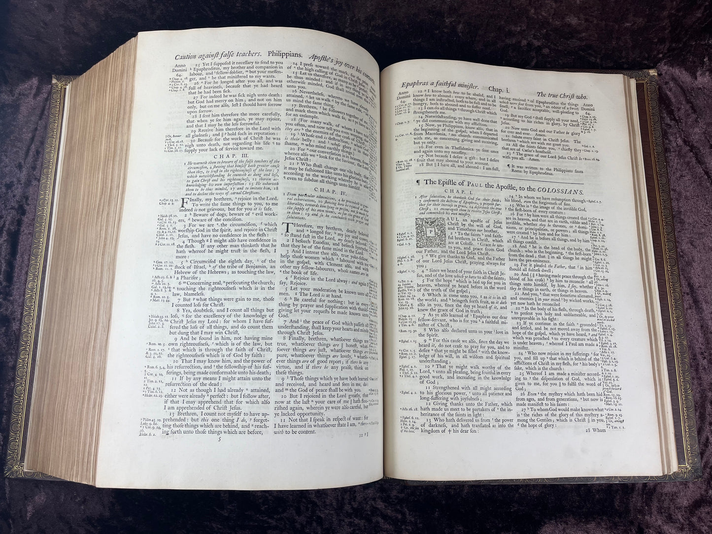 1751 Folio First Edition King James Bible Printed By Thomas Baskett-Bound With 16 Extra Illustrations And Was Once Owned By George Barclay Of Burford Lodge