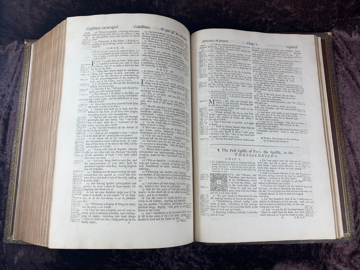 1751 Folio First Edition King James Bible Printed By Thomas Baskett-Bound With 16 Extra Illustrations And Was Once Owned By George Barclay Of Burford Lodge
