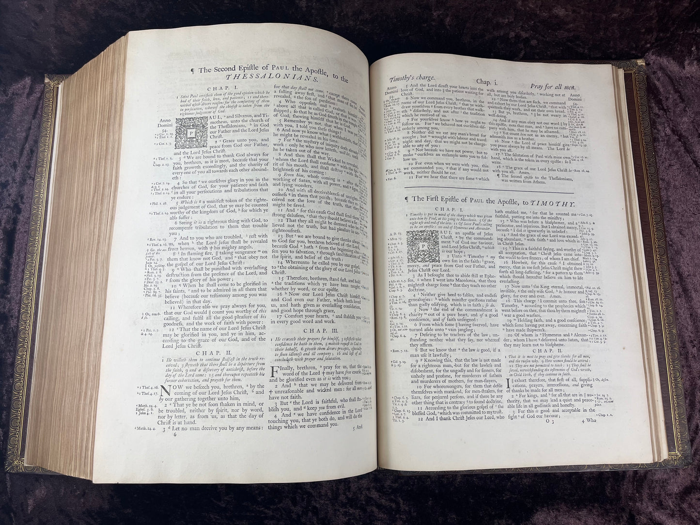 1751 Folio First Edition King James Bible Printed By Thomas Baskett-Bound With 16 Extra Illustrations And Was Once Owned By George Barclay Of Burford Lodge