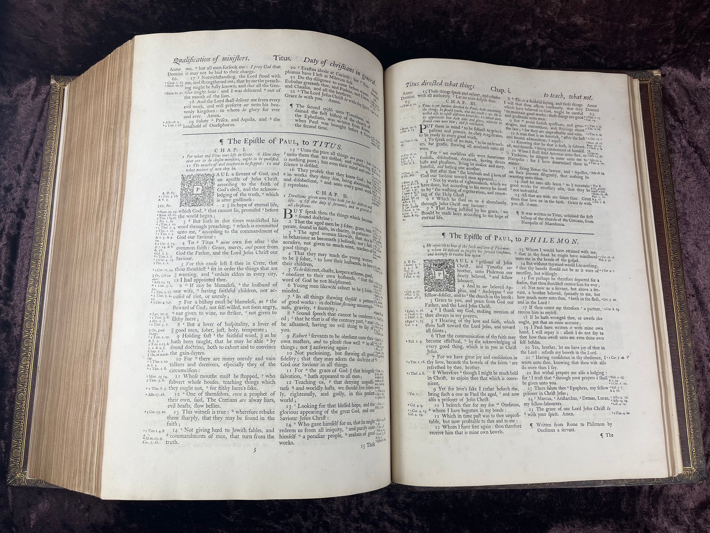 1751 Folio First Edition King James Bible Printed By Thomas Baskett-Bound With 16 Extra Illustrations And Was Once Owned By George Barclay Of Burford Lodge