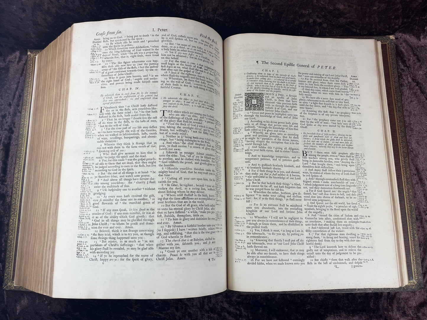1751 Folio First Edition King James Bible Printed By Thomas Baskett-Bound With 16 Extra Illustrations And Was Once Owned By George Barclay Of Burford Lodge