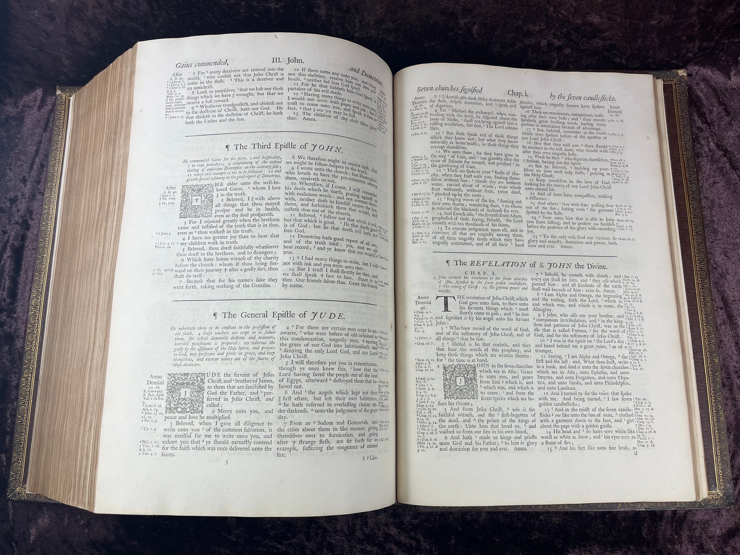 1751 Folio First Edition King James Bible Printed By Thomas Baskett-Bound With 16 Extra Illustrations And Was Once Owned By George Barclay Of Burford Lodge