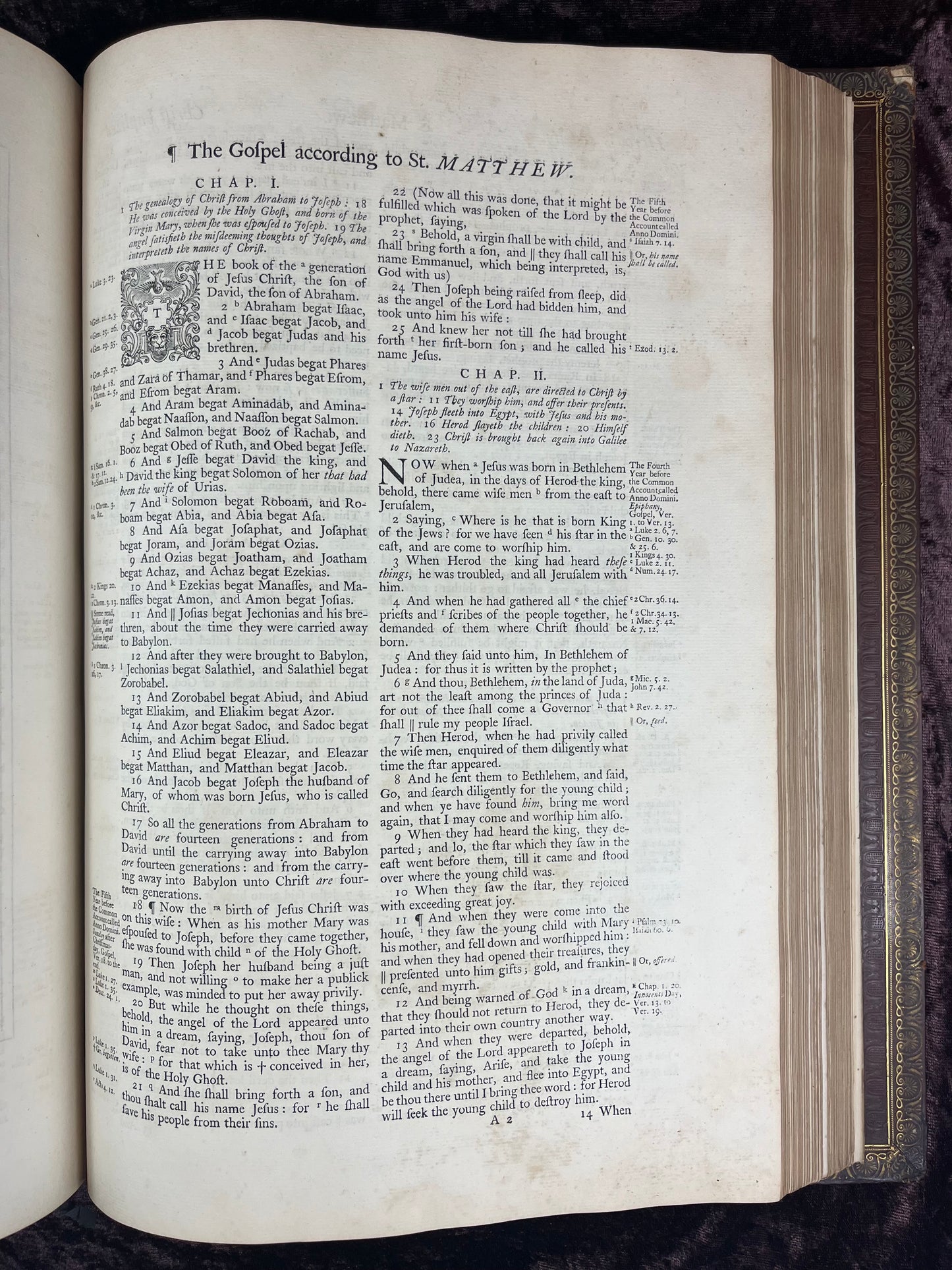 1751 Folio First Edition King James Bible Printed By Thomas Baskett-Bound With 16 Extra Illustrations And Was Once Owned By George Barclay Of Burford Lodge