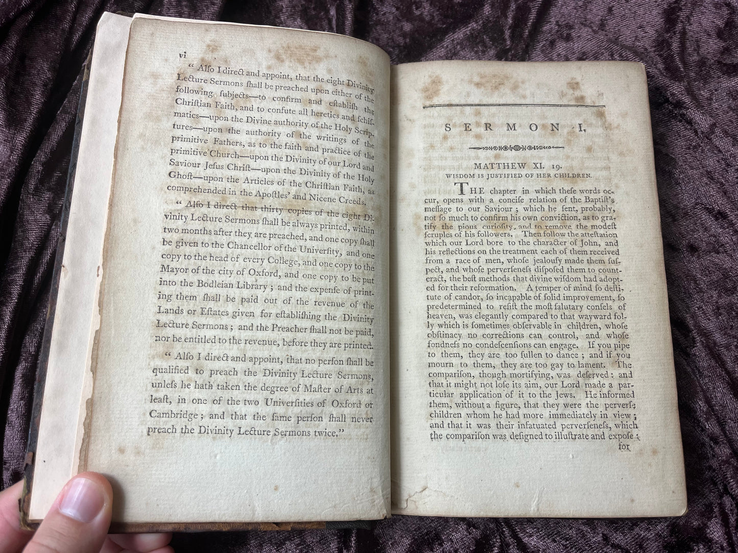 1793 Octavo First American Edition Sermons Preached Before The University Of Oxford By Joseph White And Printed At Boston By William Greenough