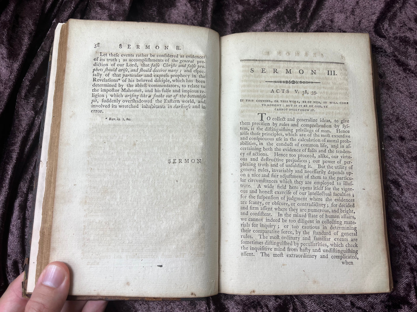 1793 Octavo First American Edition Sermons Preached Before The University Of Oxford By Joseph White And Printed At Boston By William Greenough