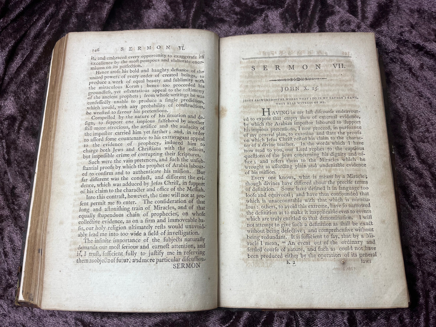 1793 Octavo First American Edition Sermons Preached Before The University Of Oxford By Joseph White And Printed At Boston By William Greenough
