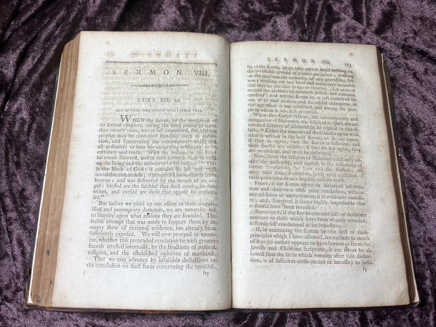 1793 Octavo First American Edition Sermons Preached Before The University Of Oxford By Joseph White And Printed At Boston By William Greenough